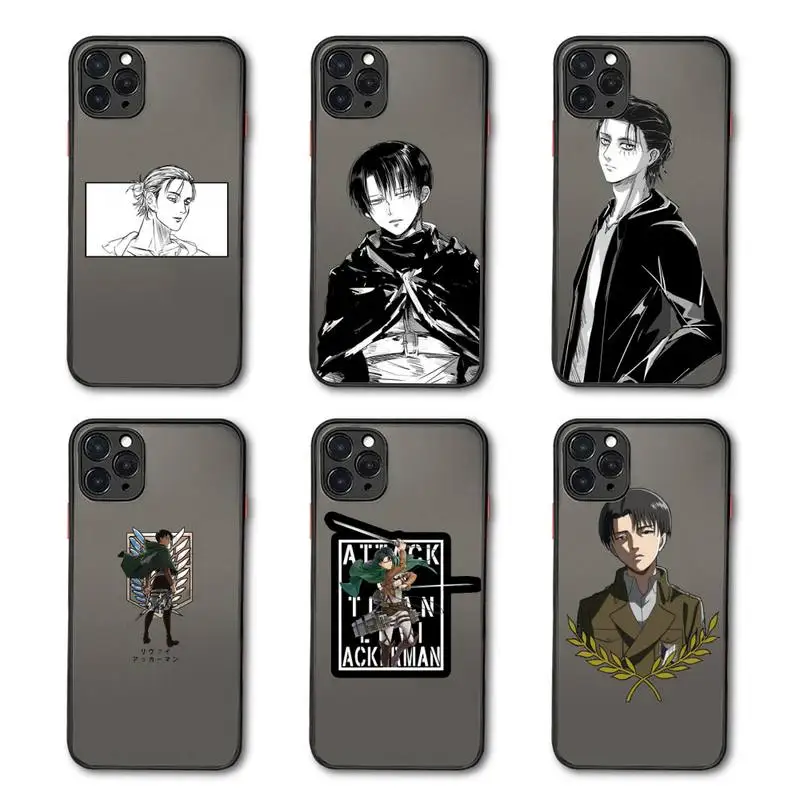 

Anime attack on Titan 065 Phone Case Matte Transparent for iPhone 7 8 11 12 s mini pro X XS XR MAX Plus Clear mobile bag