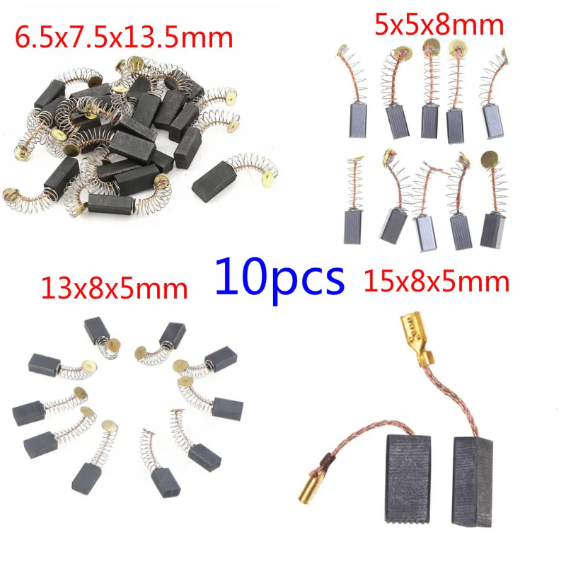 

Hot! 10Pcs Power Tool Carbon Brushes Spare Parts Mini Drill Electric Grinder Replacement For Electric Motors Rotary Tool