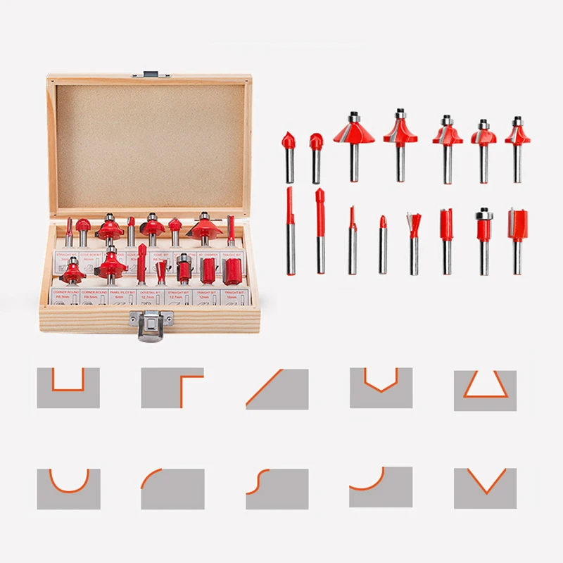 LOMVUM 15 шт. деревообрабатывающие фрезы хвостовик твердосплавные для резца