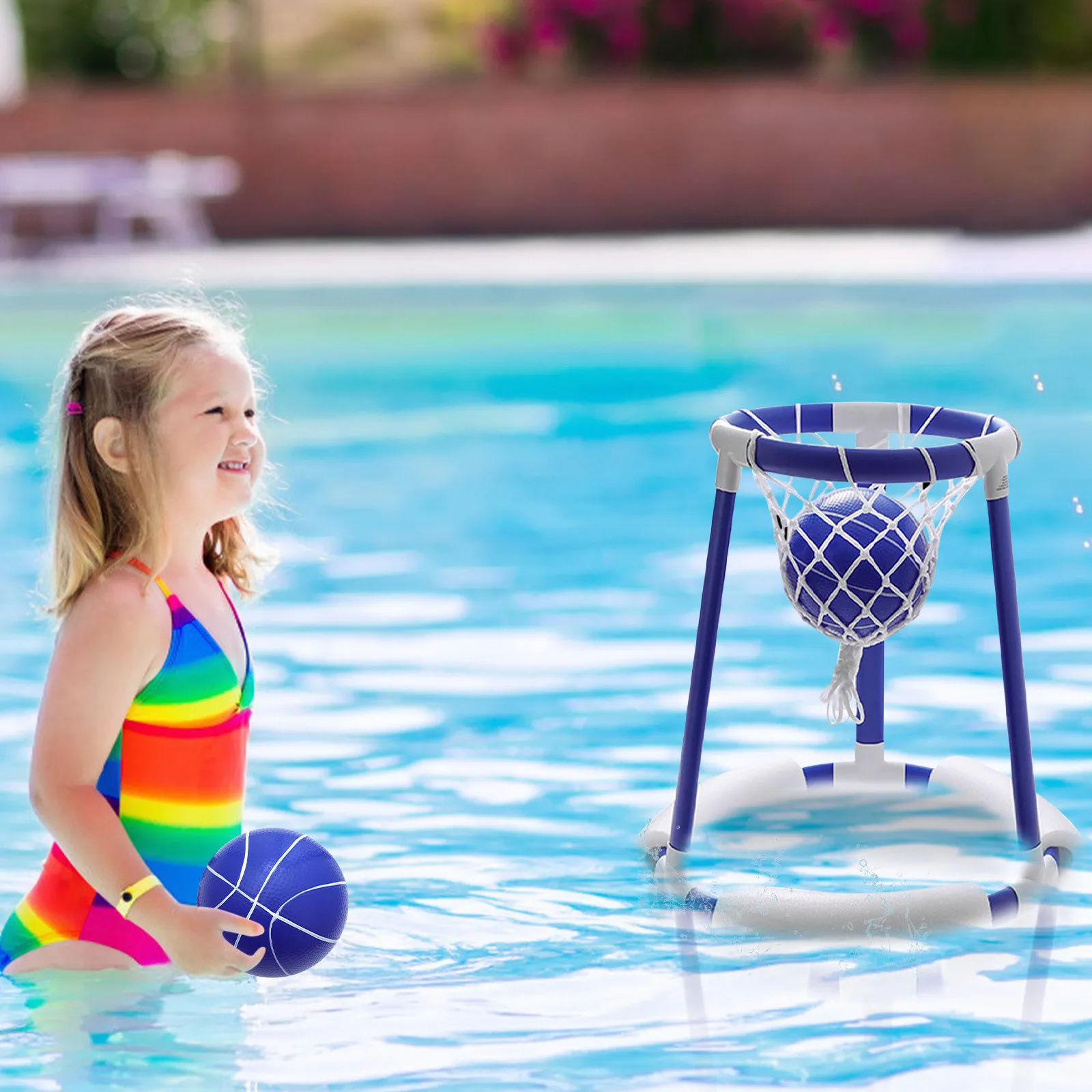 

Игрушки для бассейна, набор баскетбольных колец для детей, плавающая водная баскетбольная игра для бассейна, надувная игрушка для баскетбо...
