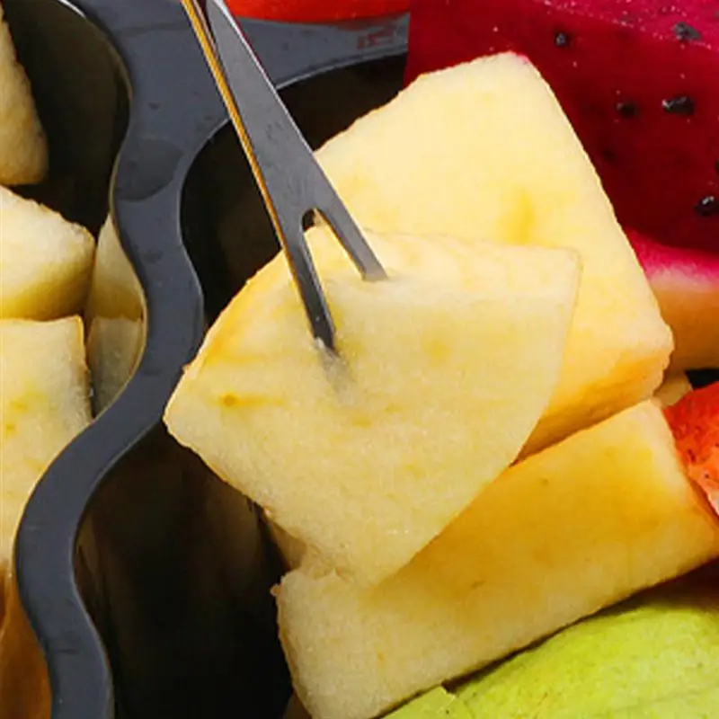 8 шт Нержавеющая сталь сыр вилки Пластик ручка для фондю фруктов вилка барбекю