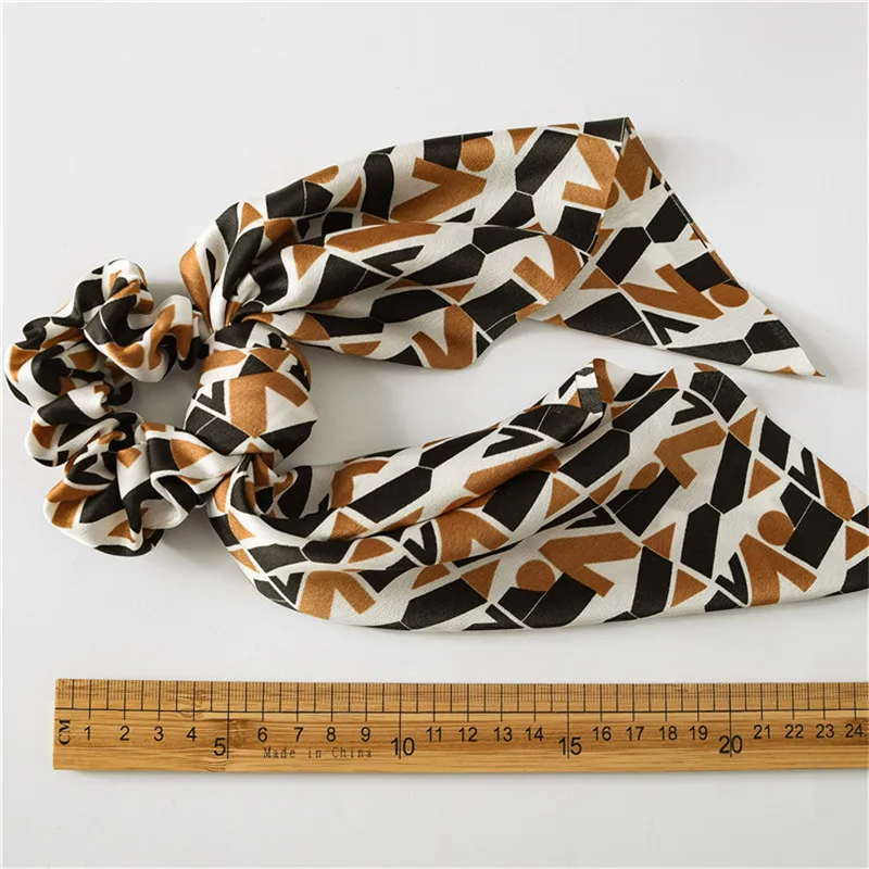 Полосатые атласные резинки с бантом шарф для волос шелковые женщин и девочек