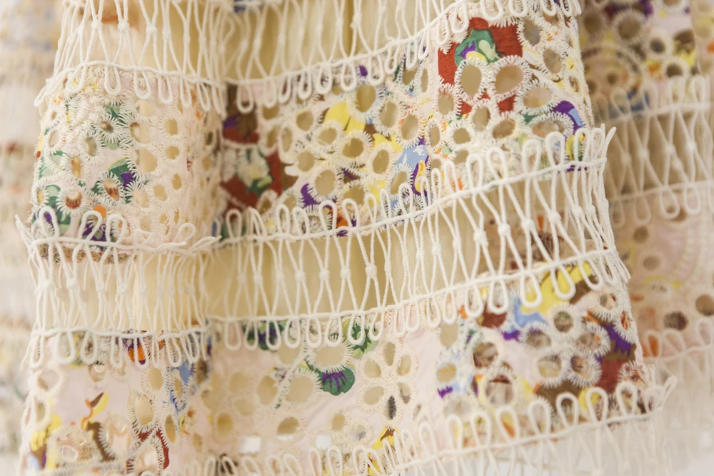 

New self portrait 2018 Women Summer Runway Designer Embroidery Mini Dress Hollow out Floral print Vintage dress Female Vestido