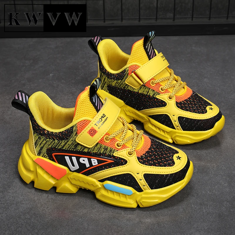 

Fashion Colorful Kids Casual Sport Shoes Trend Cool Boy Running Sneakers EVA Soft Bottom Non-slip Children Activity Supplies