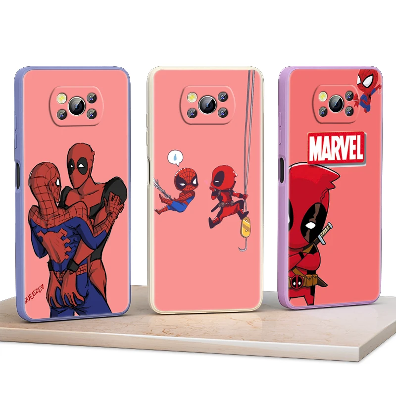 

Avengers Marvel Cute Hero For Xiaomi POCO F3 11T Mix4 10S X2 10 M2 M3 Lite F3 Pro 5G Liquid Silicone Soft Cover Phone Case