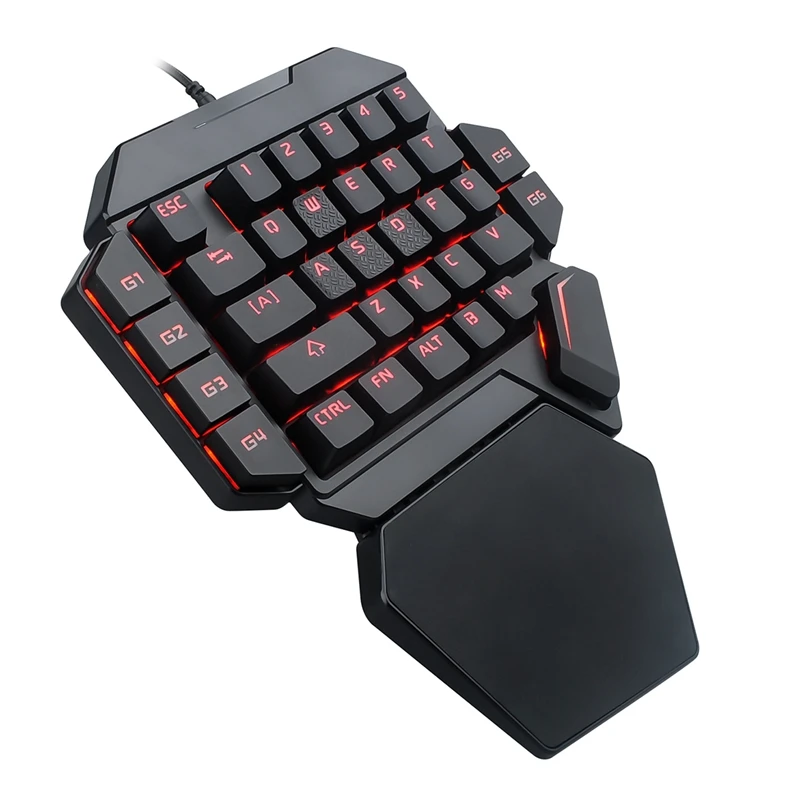 Одной рукой клавиатура цветная (RGB) с одной стороны Механическая игровая