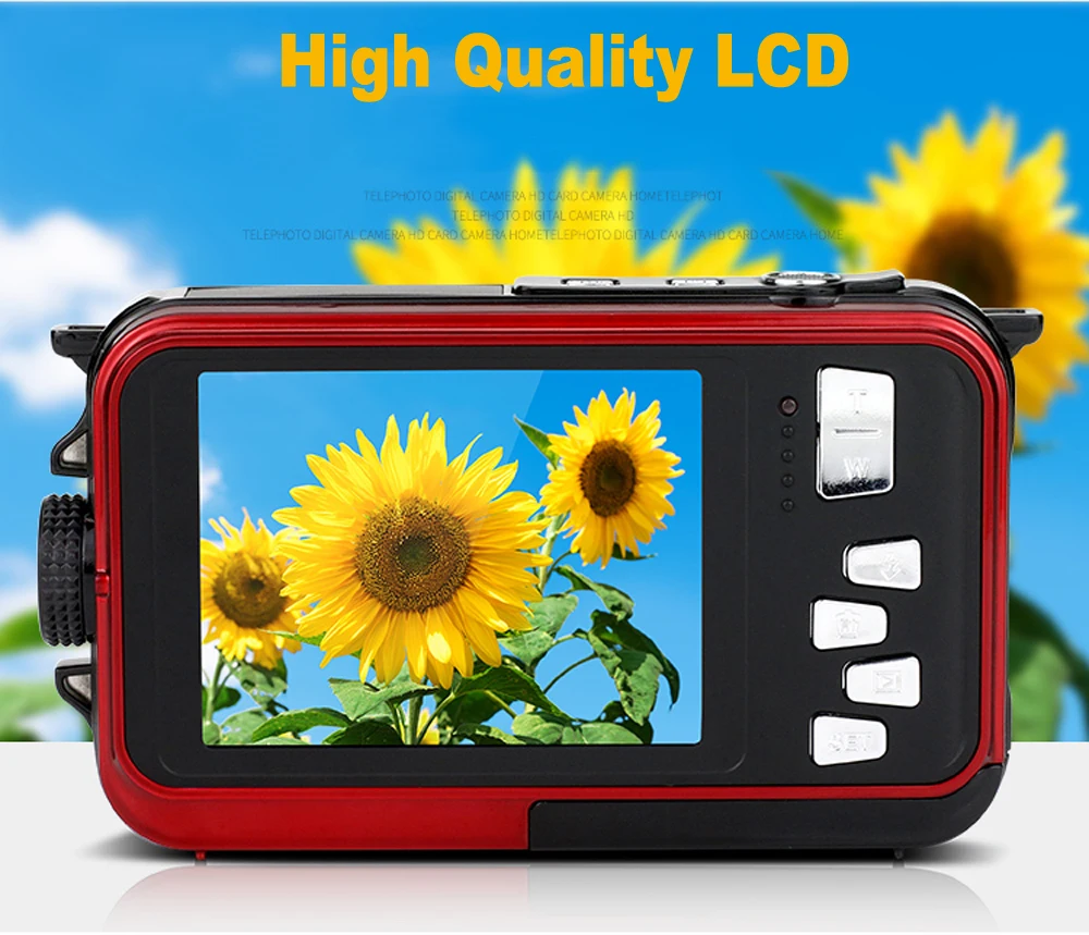 Водонепроницаемая цифровая камера KOMERY видеокамера с двойным экраном 2 7 K 48MP 16X