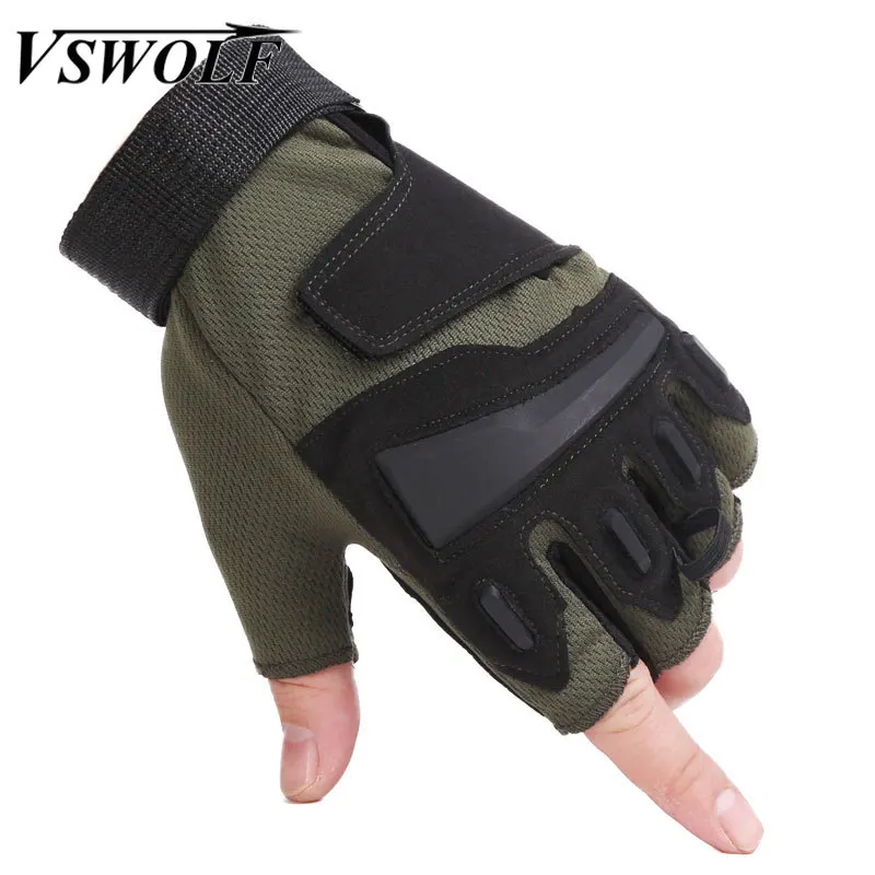 Перчатки тактические без пальцев SWAT Военные боевые митенки для спортзала