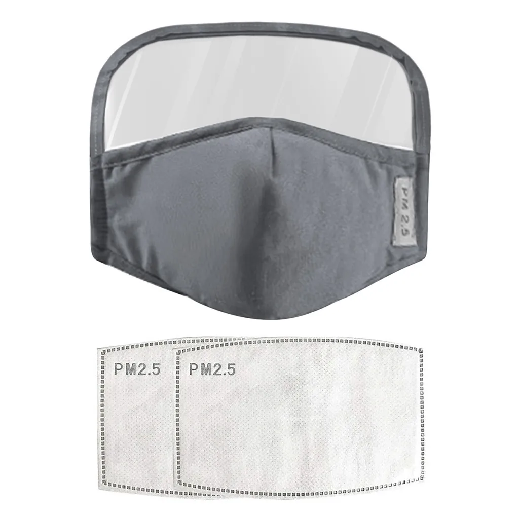 

Unisex Mask Child Dustproof Outdoor ProtectiveBreathable Face Mask Reusable Mouth Mask6PC Face Mask with Eyes Shield + 12 Filt