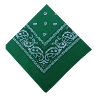polyester cotton bandana hairwrap headband double sided head wrap scarf paiseley green
