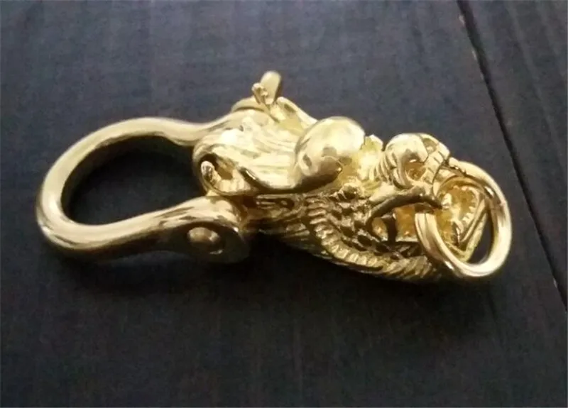 Издание Голова Дракона брелок Твердый латунный для ключей кольцо кошелек с