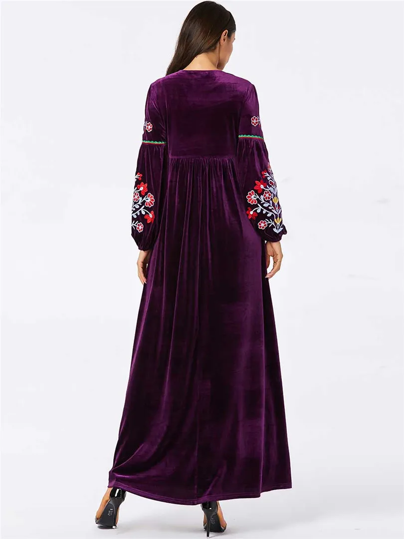 Средний Восточный турецкий Женский Синий завод вышитые повседневное золото