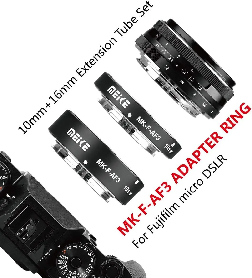 Meike MK-F-AF3 металлическое Удлинительное макрокольцо с автофокусом для Fujifilm X Mount XPro2