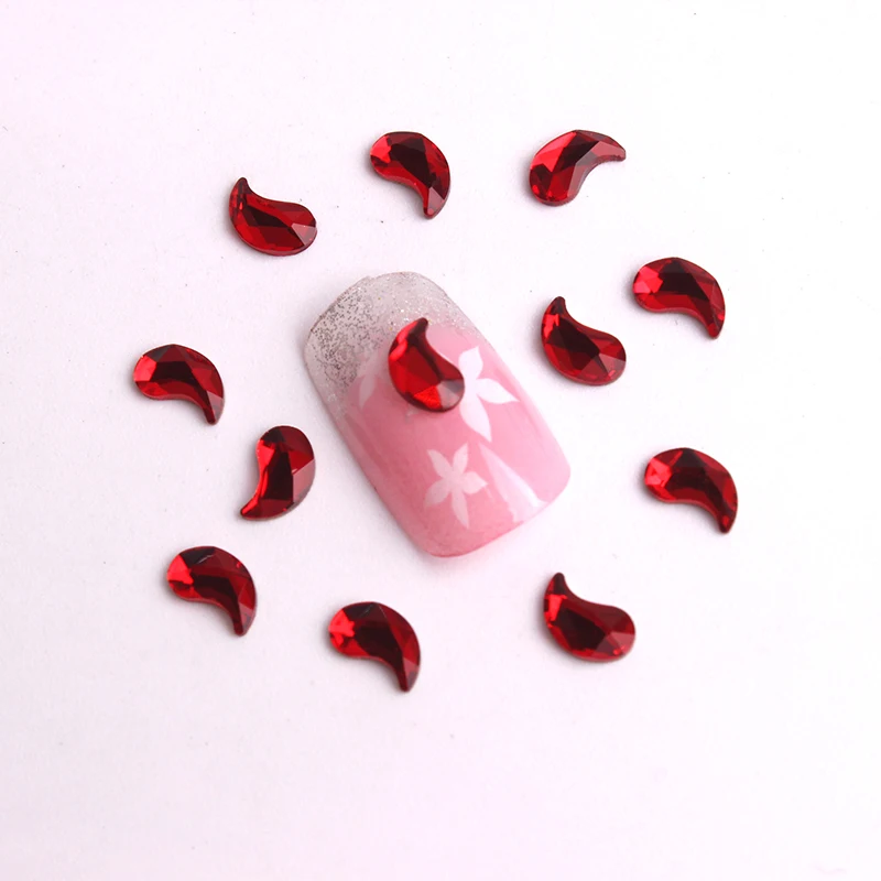 New Arrive 30pcs Comma Nail Rhinestones Crystals Flatback Glass Stones Manicure Art Deco Charms Gem Jewelry Accessories | Дом и сад