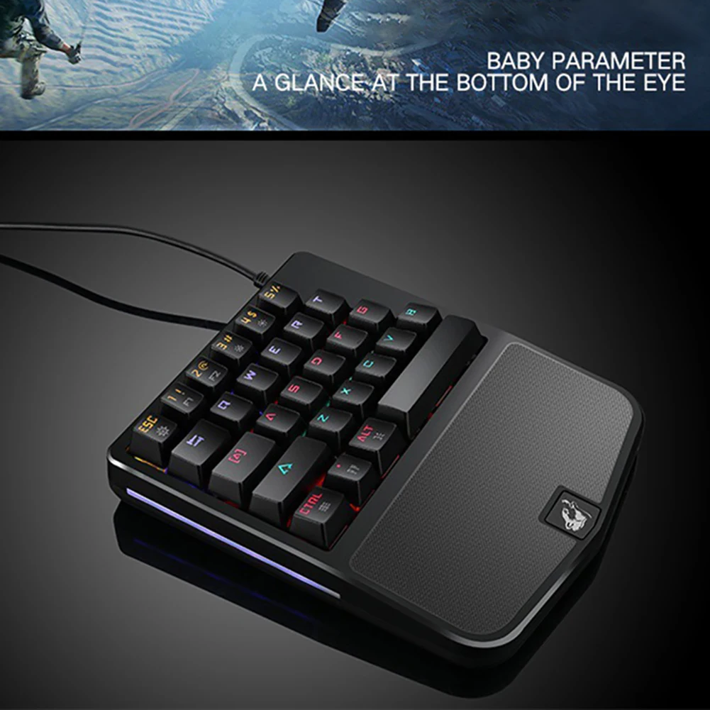 28 клавиш Одноручная игровая клавиатура мышь механическая мобильная мини