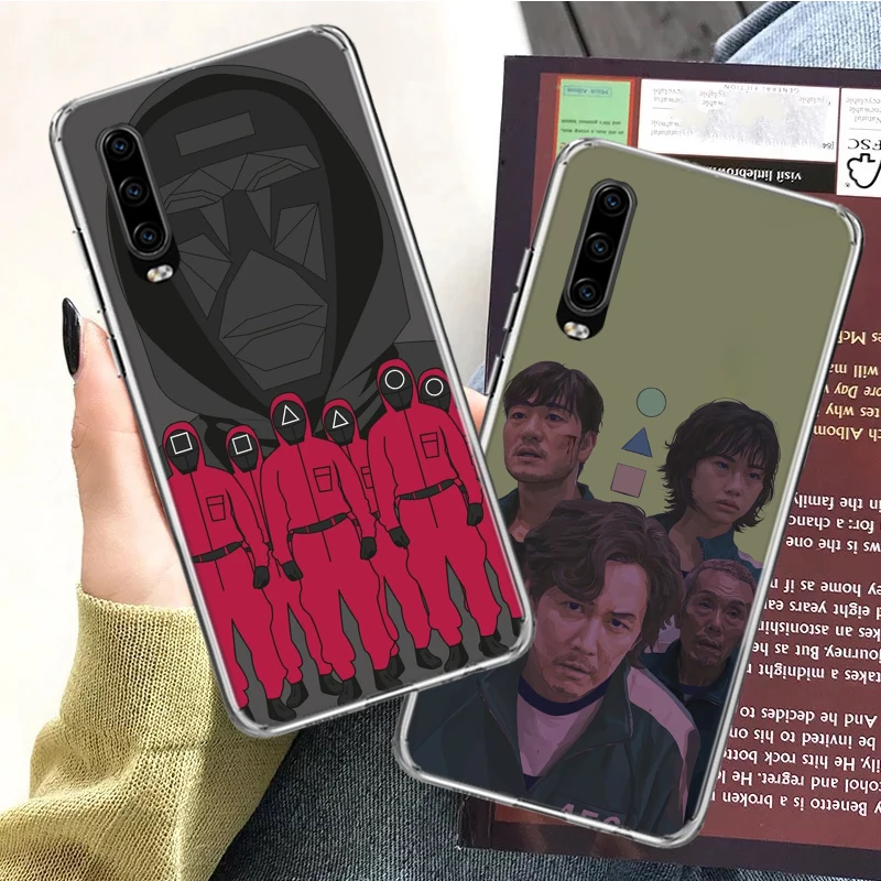 

Squid game Phone Case For Huawei P30 Lite P10 P20 P40 P50 Cover Mate 40 Pro 10 20 30 Capa Coque Shell For Huawei P40 P30 Lite