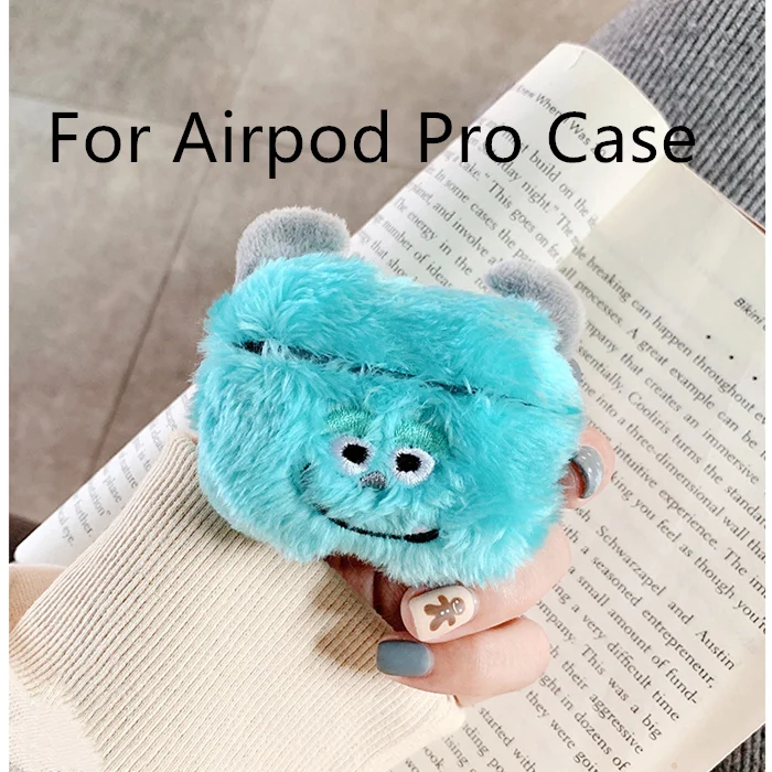 Blue-forAirpodPro Объемный мультяшный пушистый теплый чехол для Airpods 3 2 1 Pro, чехол, пушистый тканевый чехол, вязаные Плюшевые Чехлы для Air Pods, чехол s - Цвет: Blue-forAirpodPro