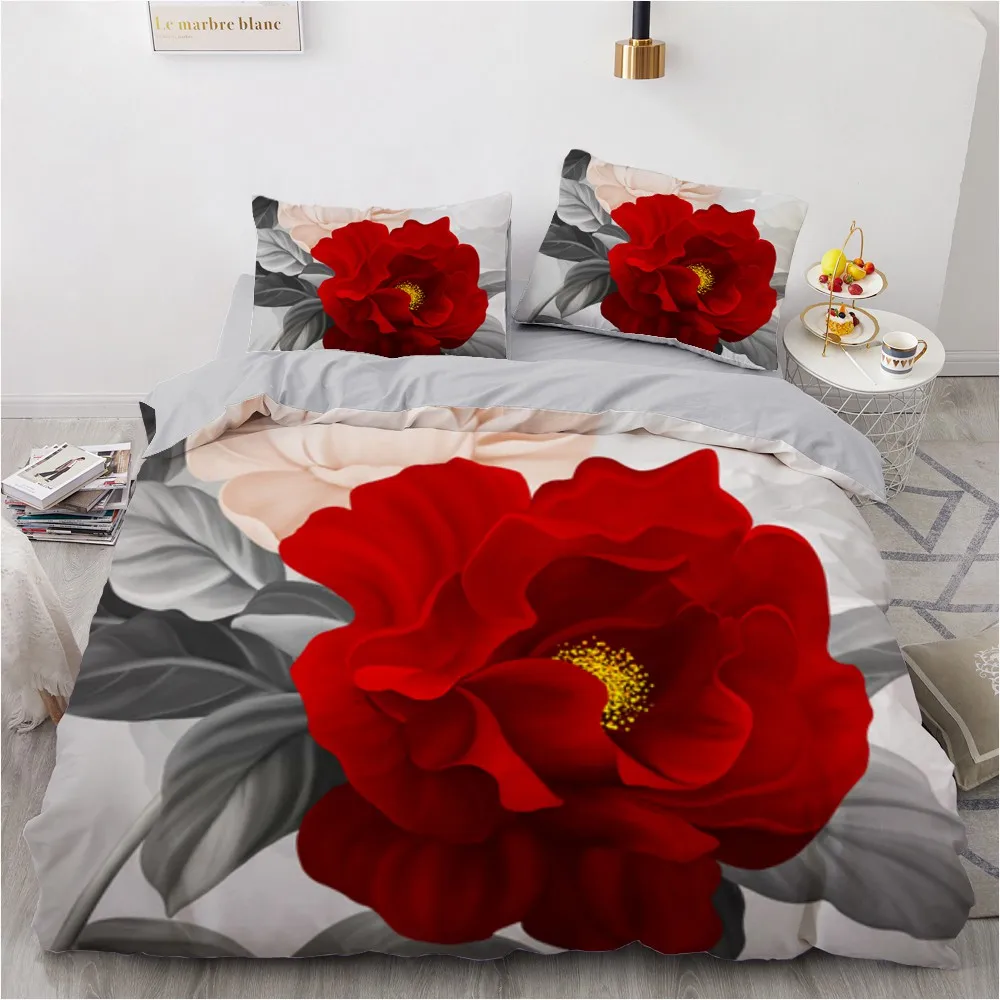 3D Custom Bedding Sets Flower Plant Duvet Quilt Cover Set Comforter Bed Linens Pillowcase King Queen Full Double Home Texitle | Дом и сад