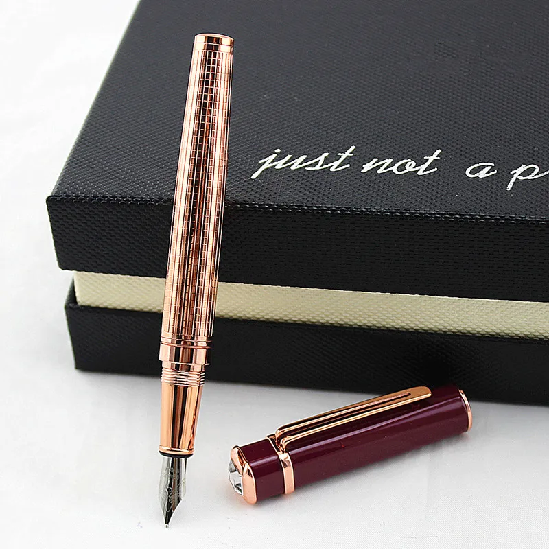 

High Quality Writing Stationery Fountain Pen with 0.5mm Nib Luxury Diamond Hat Ink Pens Office Supplies Free Shipping