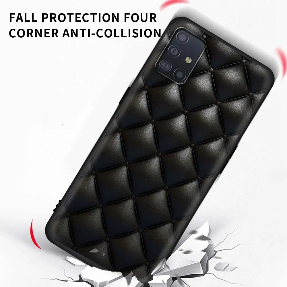

Leather Pattern Phone Case For Samsung Galaxy A51 A71 A21S M31 M31s M30s A31 A41 A11 A01 M51 Soft Matte Coque Back Cover