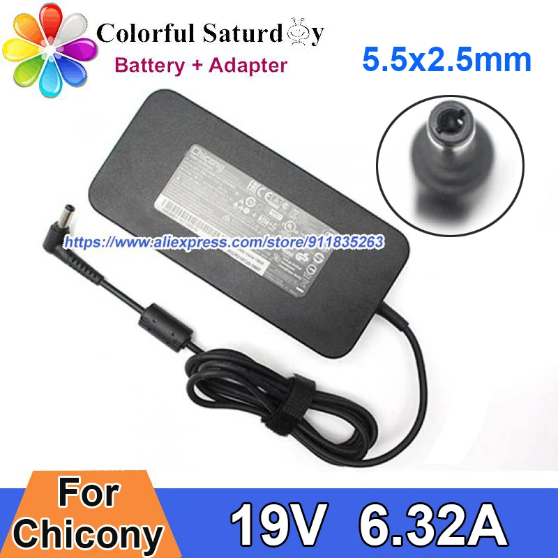 Оригинальный Тонкий адаптер переменного тока Chinony, 120 Вт, 19 в, а, Фотогалерея