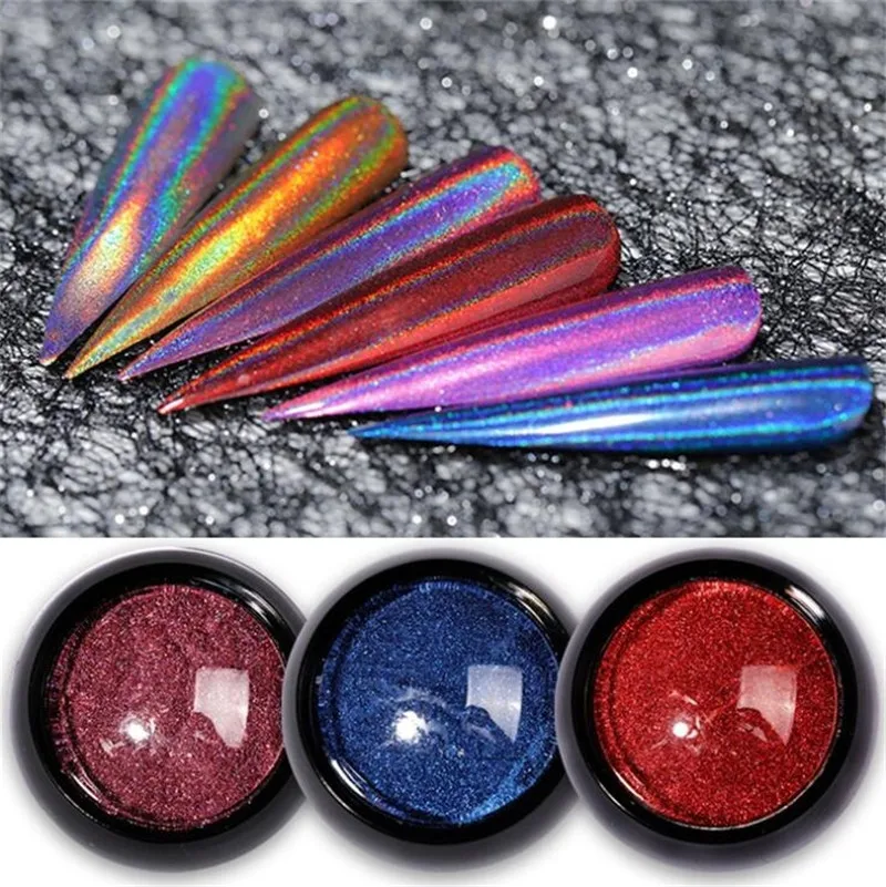 Блестящая пудра для ногтей Единорог голографическая Лазерная блестящая