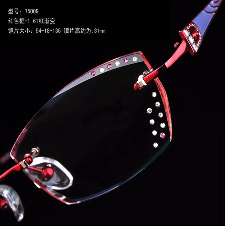 

Trimming Ultralight Titanium Diamond Crystal Diamond Frame Myopia Female Female Color Rimless Eye Glasses for Women YJ37