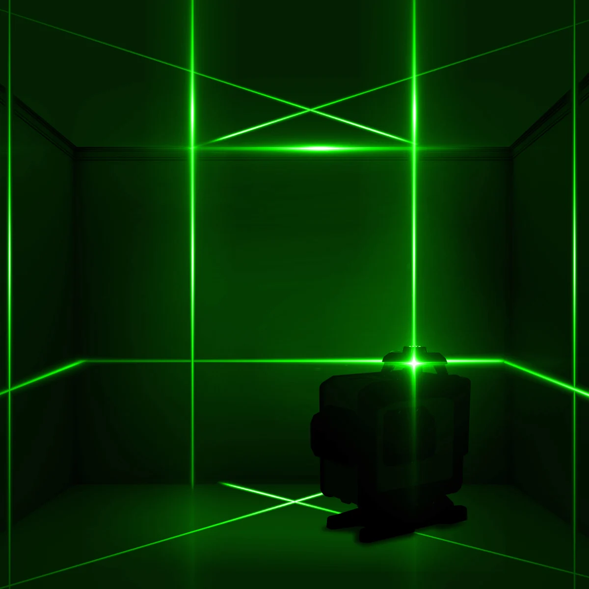 Самонивелирующийся зеленый лазерный уровень 4D 16 линий пересечение горизонталей