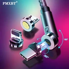 Магнитный кабель Micro USB Type-C, вращающийся на 540 градусов, магнитный кабель для быстрой зарядки и передачи данных для iPhone 12 Pro, стандартный зарядный кабель