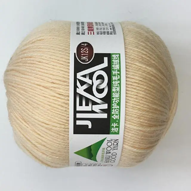 Light beige 500 г шерстяная пряжа монгольская мягкая кашемировая пряжа ручная вязка крючком пряжа для шарфа детская вязаная пряжа лучшего качества AQ312 - Цвет: Light beige