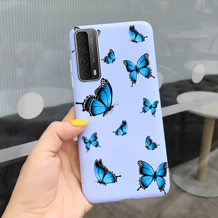 For Huawei P smart 2021 Case PPA-LX2 Soft SIlicone TPU Back Cover Psmart Phone Cases 6.67'' Flower Covers Fundas | Мобильные