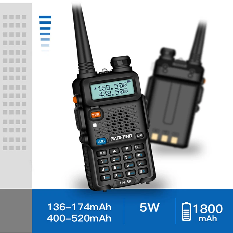 Портативная рация Baofeng профессиональная CB радиостанция приемопередатчик UV 5R 5 Вт