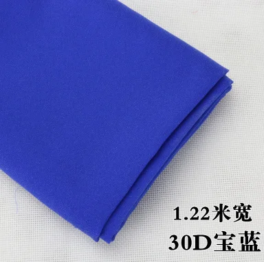 1 м/lot122-152cm30D50D75D100D200D300D цветная односторонняя клейкая шелковая ткань для лоскутного шитья ручной работы diy 2173 - Цвет: 30D blue 122cm