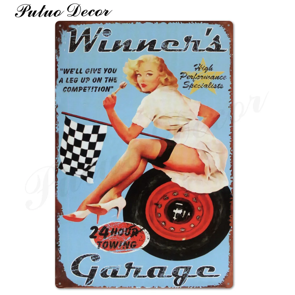 TH2343 Pin Up Girl Оловянная табличка металлическая винтажная Сексуальная металлическая вывеска Настенный декор для бара паба клуба человек пещера значки в стиле ретро металлическая живопись - Цвет: TH2343