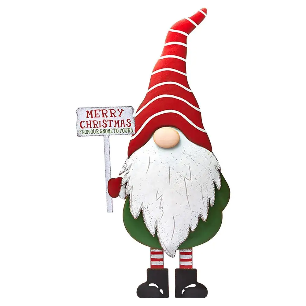 

Christmas Faceless Gnome Yard Stake Garden Metal Gnome Welcome Signs Decorations Winter Swedish Tomte Elf Christmas Tree Toppe