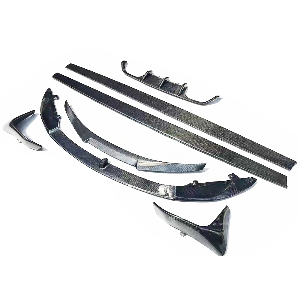 Углеродное волокно передний бампер губа задний диффузор спойлер боковая юбка