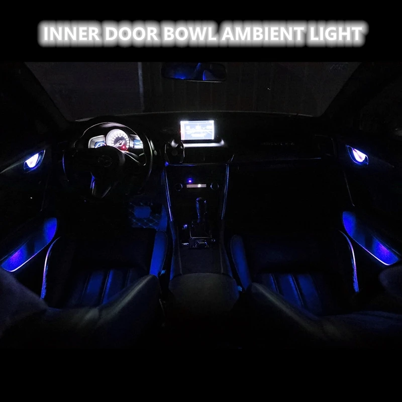 QCDIN светодиодный светильник для салона автомобиля с ручкой на двери декоративный