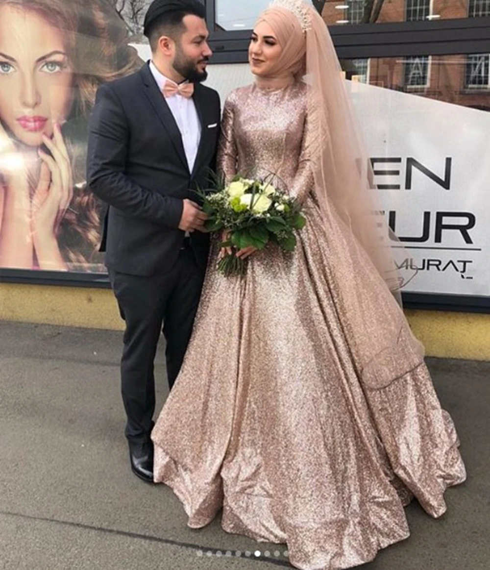 Picture Color Кофейное Золотое арабское мусульманское ТРАПЕЦИЕВИДНОЕ вечернее длинное платье элегантное торжественное платье для выпускного вечера с блестками vestido de festa размера плюс - Цвет: Picture Color