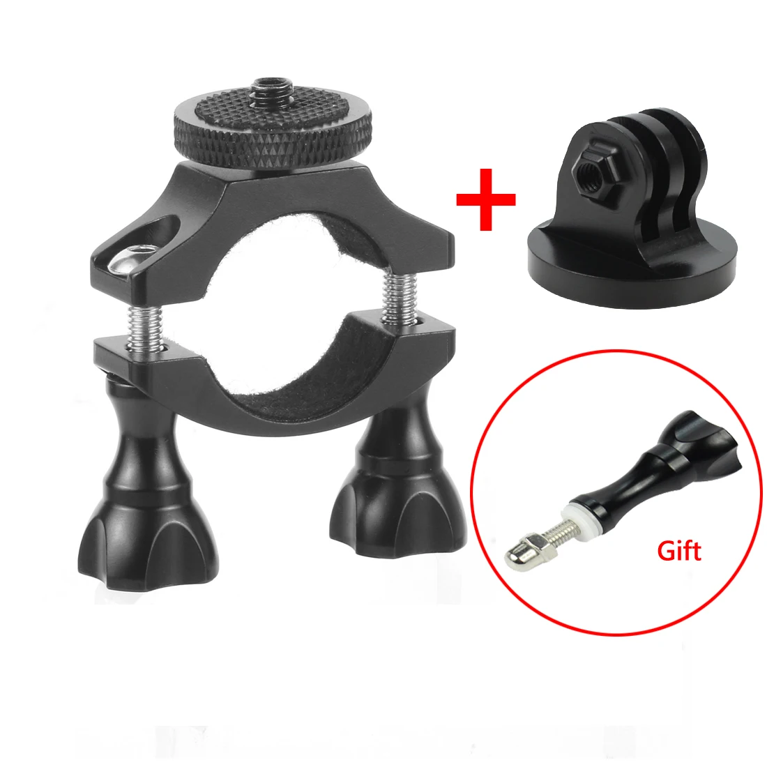 Clip CNC Adapter CNC велосипедная ручка для велосипеда зажим Крепление зажим держатель камеры 1/" Штатив Адаптер для GoPro Hero 7 Xiaomi Yi 4K для DJI Osmo Action - Colour: Clip CNC Adapter