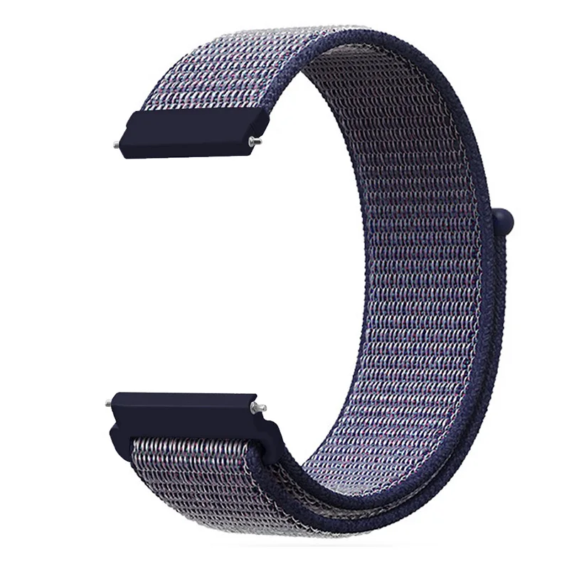 Midnight Blue 20 мм 22 мм часы нейлоновый ремешок для Huami Amazfit BipSport петля ремешок для Huami Amazfit GtR 47 мм 42 мм ремешок/Stratos/Pace - Цвет ремешка: Midnight Blue