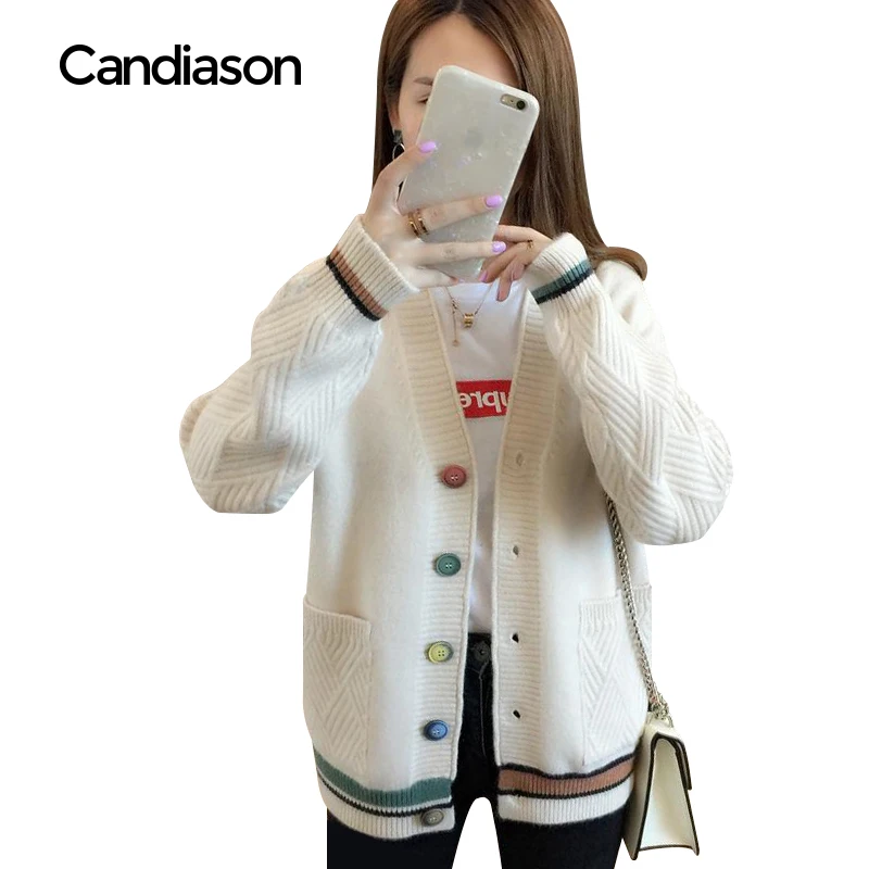 

Cardigan Sweater Women 2020 new Autumn Winter V-Neck Warm Clothes Pull Femme Hiver Streetwear Casual Loose Knitted Cardigan