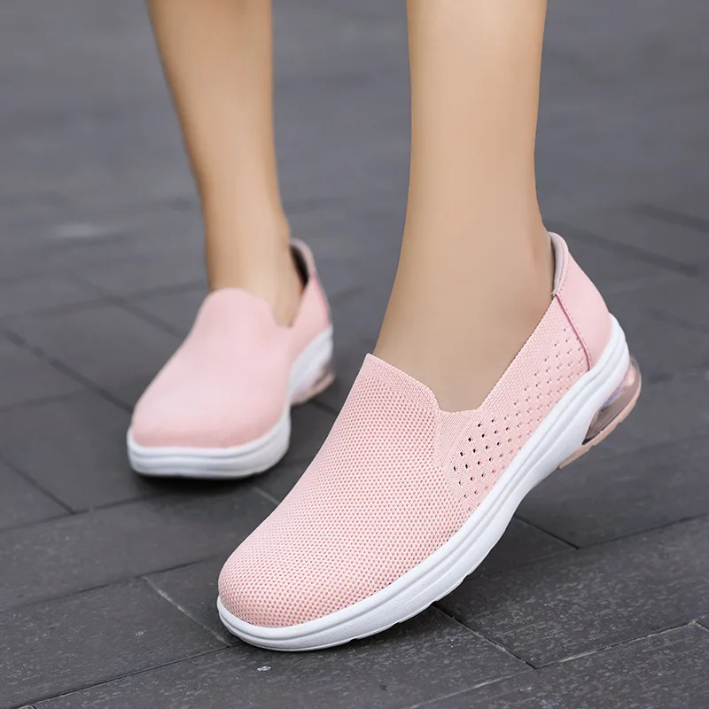 

Summer 2022 New Shoes for Women Fashion Sneakers Stretch Fabric Breathable Low (1cm-3cm) Slip-On Plus Size Designer Shoes Woman