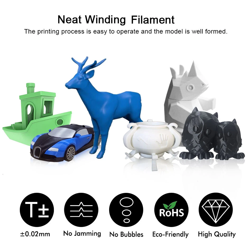 

Enotepad PLA Silk Flexible Filament 1.75mm Materials Colorful Silk Material for DIY artwork Accuracy Dimension +/-0.02mm