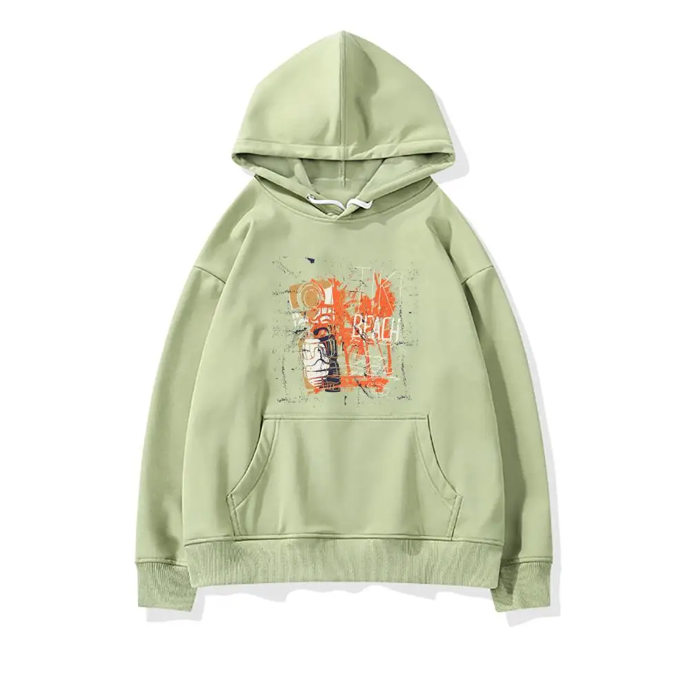 

Beach Printing Woman Sweatshirts Brand Comfortable S-2XL Hoodies 2021 New Fleece O-Neck Hoodie Autumn Loose Warm Female Clothes