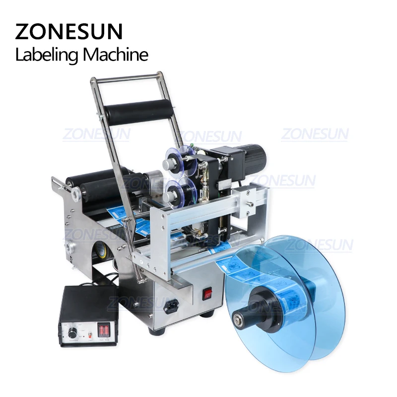 ZONESUN TB YL50D полуавтоматическая этикетировочная машина для круглых бутылок