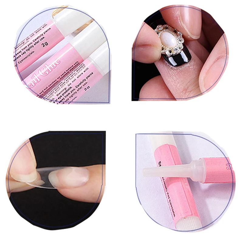 10 шт./компл. Мини Красота клей для ногтей ложное искусство украшения Советы Клей