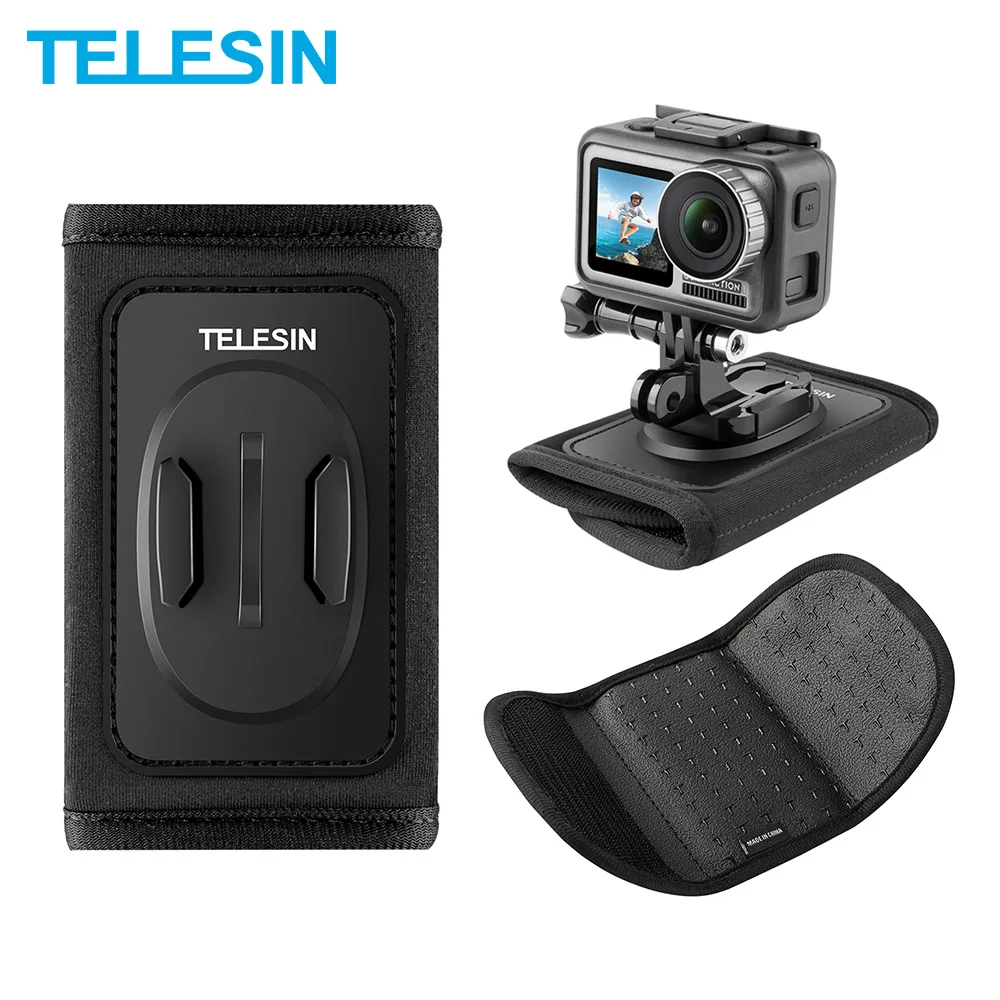 Поворотный на 360 ° рюкзак TELESIN для GoPro Hero 9 8 7 6 5 4 3 SJCAM EKEN Osmo Action XiaoYi аксессуары
