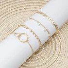 Комплект из цепочки и браслета Tocona в богемном стиле для женщин, Ювелирное Украшение под золото браслеты с кисточкой пробы, геометрический дизайн, бусины, листья, многослойная цепочка