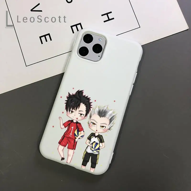 

Anime Haikyuu Hinata Attacks Phone Case Candy Color for iPhone 11 12 mini pro XS MAX 8 7 6 6S Plus X 5S SE 2020 XR