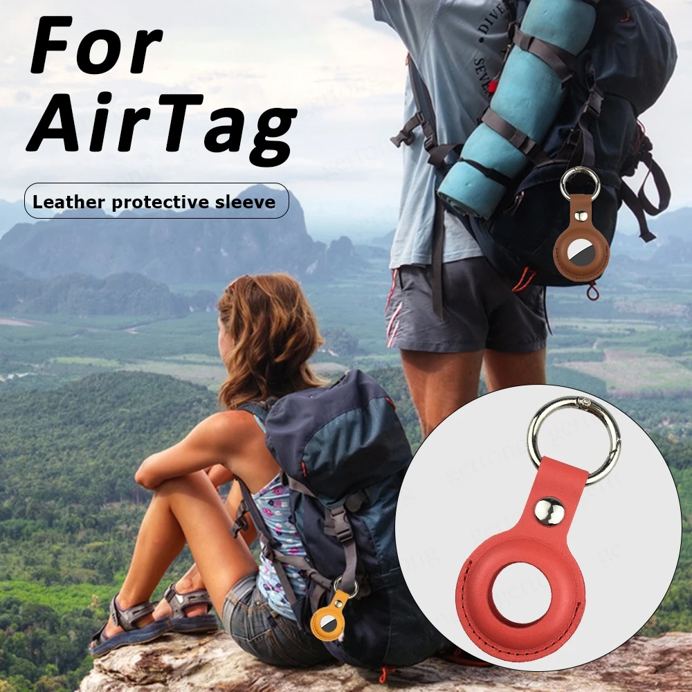 

High quality Leather Case For Apple Airtags Protective cover For Apple Locator Tracker Anti-lost Device Keychain Protect Sleeve